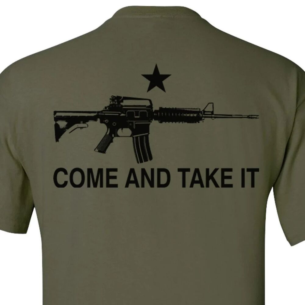 Come and Take It Patriotic Graphic Tee Olive Drab Large